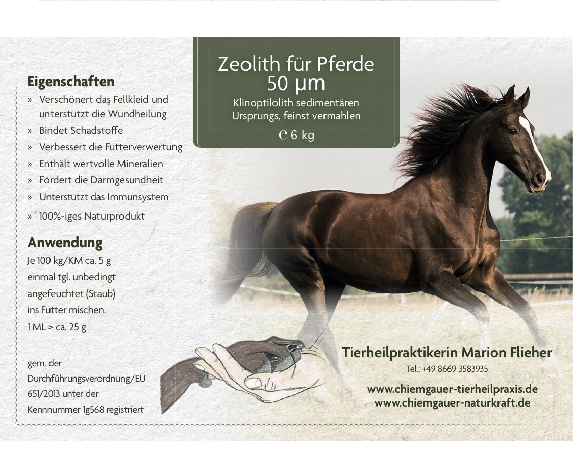 Zeolith-Klinoptilolith für Pferde (1,5 kg, 50 µm)